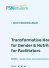 Ripple Effect (2023) Transformative Household Methodology for Gender & Nutrition: A Training Manual  - overview