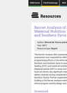 Barrier Analysis of IYCF and Maternal Nutrition Behaviors among IDPs in Syria - overview