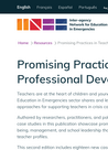 INEE (2022) Promising Practices in Teacher Professional Development - overview