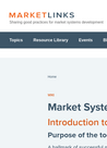 Market System Analysis Toolkit (MSA) - overview