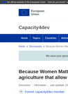 EC (2017) Because Women Matter - Designing interventions in food, nutrition and agriculture - overview