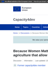 EC (2017) Because Women Matter - Designing interventions in food, nutrition and agriculture  - overview